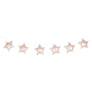 Girlanda šesť hviezdičiek Shiny - Púdrovo ružová