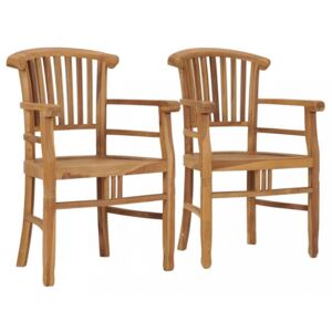 Záhradné stoličky 2 ks teakové drevo Dekorhome