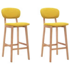 Barové stoličky 2 ks horčicovo-žlté látkové