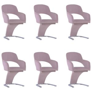 Jedálenské stoličky 6 ks, ružové, zamat