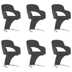 Jedálenské stoličky 6 ks, čierne, zamat