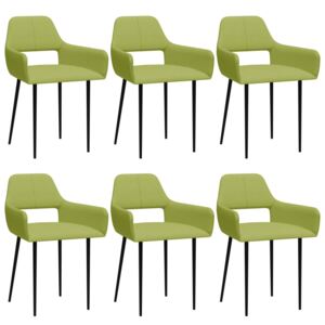 Jedálenské stoličky 6 ks, zelené, látka