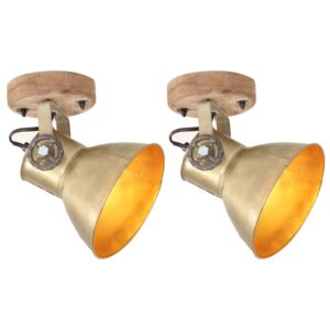 Industriálne nástenné / stropné lampy 2 ks mosadzné 20x25 cm E27