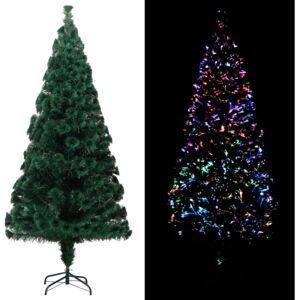Umelý vianočný stromček+podstavec, zelený 210cm, optické vlákno