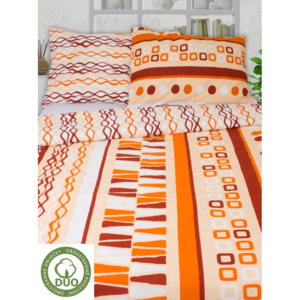 CARLOTA DUO oranžové 140x200cm obojstranné bavlnené obliečky
