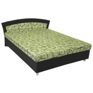 Manželská posteľ s úložným priestorom, molitánová, čierna - zelená, BRIGITA