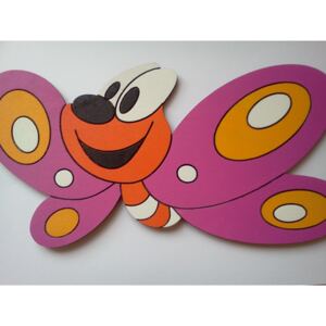 Dekorácia na stenu Motýľ fialový, 30 cm