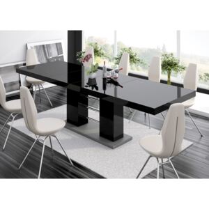 Luxusný rozkládací Jedálenský stôl LINOSA 2 čierna vysoký lesk DOPRAVA ZADARMO
