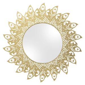 PRESENT TIME Zrkadlo s zlatým rámom Peacock Feathers