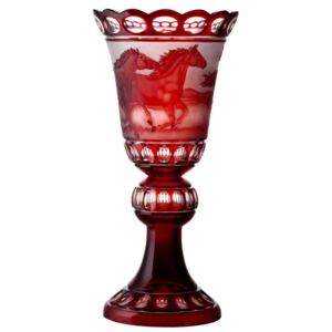 Krištáľová váza Kone, farba rubínová, výška 605 mm