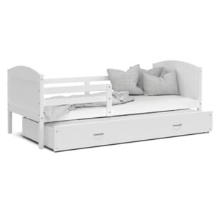 ArtAJ Detská posteľ MATEUSZ P2 / MDF 200 x 90 cm Farba: Biela / biela 200 x 90 cm
