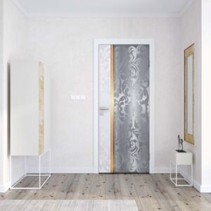 GLIX Fototapeta na dvere - Silver And White Luxury Ornamental Design