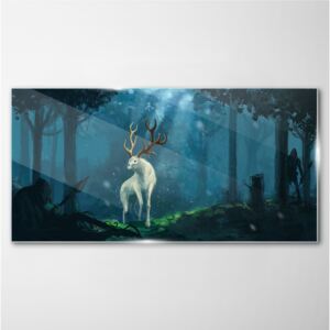 Skleneny obraz Skleneny obraz Fantasy lesné zvieratá lovci