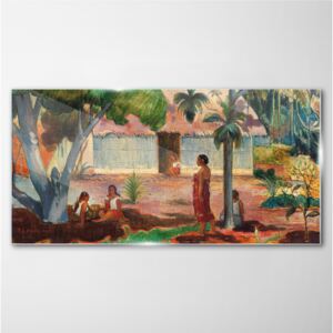 Sklenený obraz Sklenený obraz Krajina chata natylcy gauguin