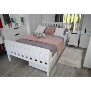 Vyvýšená postel SWAG + rošt, 160x200, bílá