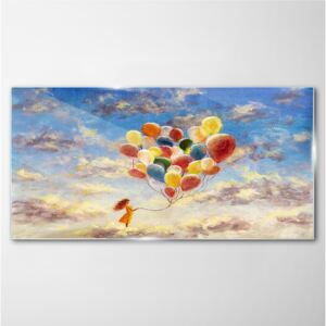 Obraz na skle Obraz na skle Moderné oblohy balóny