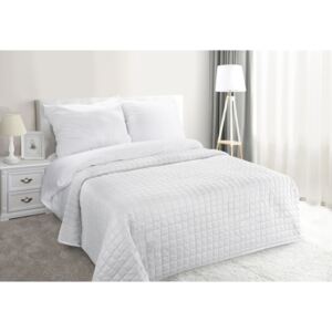Krásny jednofarebný prehoz na posteľ v bielej farbe 170x210cm Biela