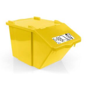 Odpadkový kôš na triedený odpad TTS, objem 45 l, žltý