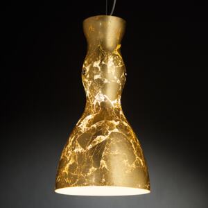 Pozlátená sklenená závesná lampa Scherzo