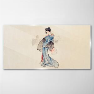 Sklenený obraz Sklenený obraz Ázijské ženy kimono