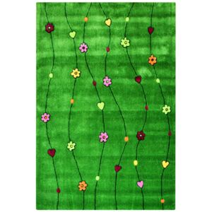 Bakero Dětský koberec Kids Flowers green (140x200 cm)