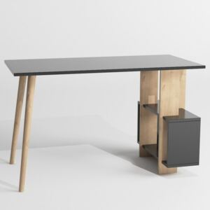 Písací stôl LAGOMOOD antracitová/orech