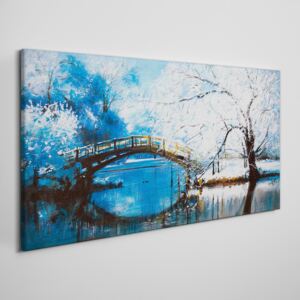 Obraz na plátně Obraz na plátně Zimné riečny strom most