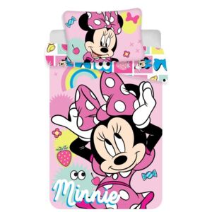 JERRY FABRICS Obliečky do postieľky Minnie pink square baby Bavlna, 100/135, 40/60 cm