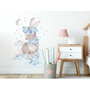 PASTELOWE LOVE Dekorácia na stenu SECRET GARDEN Rabbit - Zajačik modrý