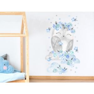 PASTELOWE LOVE Dekorácia na stenu SECRET GARDEN Owl - Sovička modrá