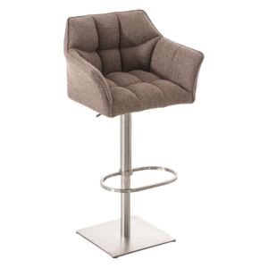 Barová stolička Damas E1 ~ látka, nerezový rám Farba Sivo-hnedá (Taupe)
