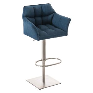Barová stolička Damas E1 ~ látka, nerezový rám Farba Modrá