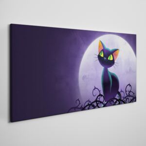 Obraz na plátně Obraz na plátně Zvieracie mačka mesiac
