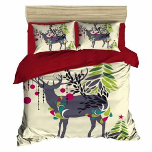 Sada obliečky a plachty na dvojposteľ Christmas Reindeer, 200 × 220 cm
