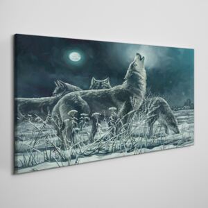 Obraz na plátně Obraz na plátně Maľovanie zvierat vlci