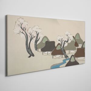 Obraz na plátně Obraz na plátně Ázie dediny stromy