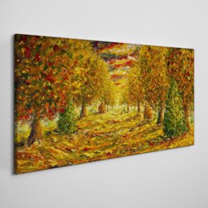 Obraz na plátně Obraz na plátně Maľovanie lesa jesenné príroda