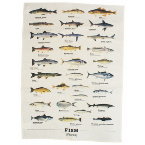 Utierka z bavlny Gift Republic Multi Fish, 50 x 70 cm