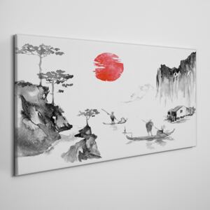 Obraz na plátně Obraz na plátně Japonský ázijský kostol rybár