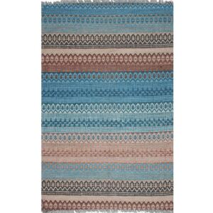 Modrý pruhovaný koberec Eco Rugs Kirin, 80 × 150 cm