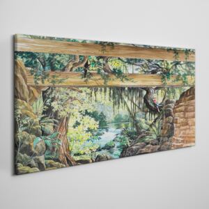 Obraz na plátně Obraz na plátně Abstrakcia lesné rieka voľne žijúcich živočíchov