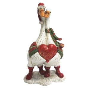 Vianočné dekorácie Husi so srdiečkom - 11 * 9 * 19 cm