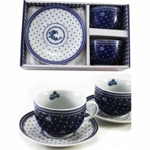 Darčeková sada dvoch šálok s podšálkou "Elegant blue", porcelán, 250 ml (AR5718 KMG)