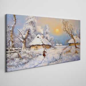 Obraz na plátně Obraz na plátně Vidiecky zimné sneh