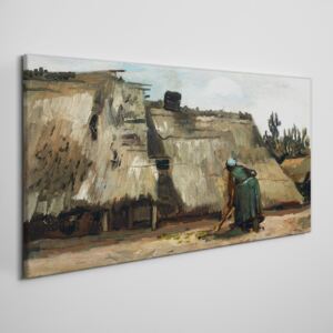 Obraz na plátně Obraz na plátně Kresba dedinských domov