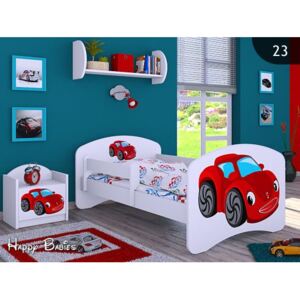 Detská posteľ bez šuplíku 180x90cm RED CAR - biela