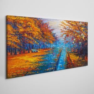 Obraz na plátně Obraz na plátně Park stromy jesenné lístie