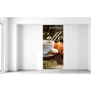 Gario Fototapeta Chutná káva a croissant Veľkosť: 95 x 205 cm, Materiál: Latexová (lepidlo zadarmo)