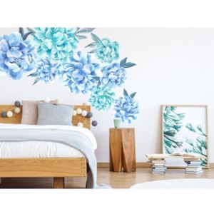 PASTELOWE LOVE Dekorácia na stenu SECRET GARDEN Peonies - Kvety pivonky modré
