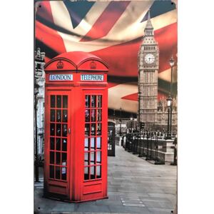 Ceduľa Londýn telefónna búdka 30cm x 20cm Plechová tabuľa